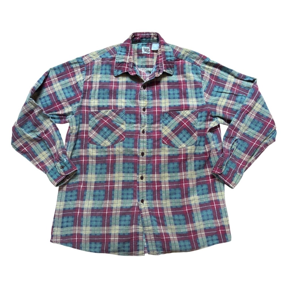 Ozark‎ Trail Flannel Shirt Mens Multicolor Good Plaid Long Sleeve SIZE L